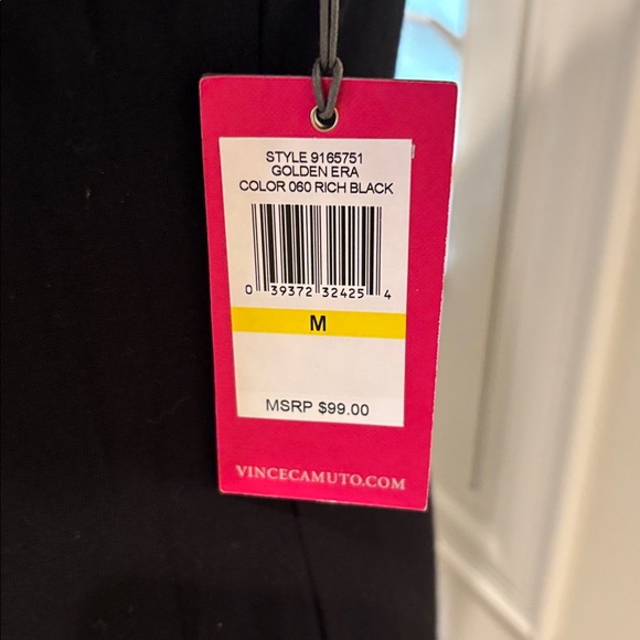 Vince Camuto Black Long Sleeve Maxi Dress Embellished Neckline New Medium - Picture 4 of 8